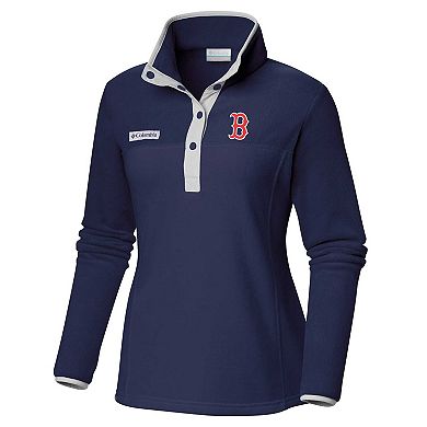 Women's Columbia  Navy Boston Red Sox Benton Springs Half-Snap Sweatshirt