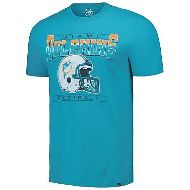 Men's '47 Aqua Miami Dolphins Time Lock Franklin T-Shirt