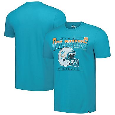 Men's '47 Aqua Miami Dolphins Time Lock Franklin T-Shirt