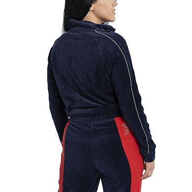 Women's Lusso Navy Boston Red Sox Nixie Raglan Full-Zip Jacket