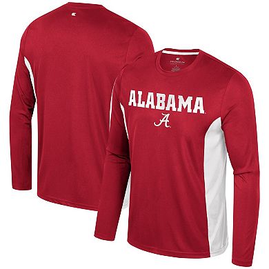 Men's Colosseum Crimson Alabama Crimson Tide Warm Up Long Sleeve T-Shirt