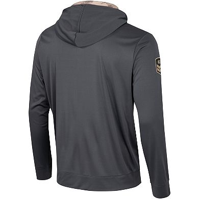 Men's Colosseum Charcoal Virginia Tech Hokies OHT Military Appreciation Long Sleeve Hoodie T-Shirt