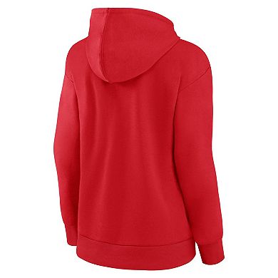 Women's Fanatics Branded Red Wisconsin Badgers Basic Arch Pullover Hoodie