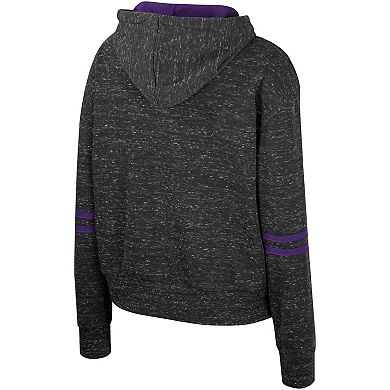 Women's Colosseum  Charcoal LSU Tigers Catherine Speckle Pullover Hoodie