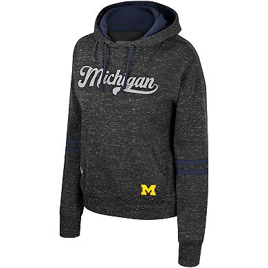 Women's Colosseum  Charcoal Michigan Wolverines Catherine Speckle Pullover Hoodie