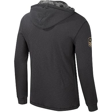 Men's Colosseum Charcoal LSU Tigers OHT Military Appreciation Henley Pullover Hoodie