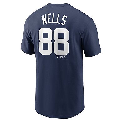 Men's Nike Austin Wells Navy New York Yankees  Name & Number T-Shirt