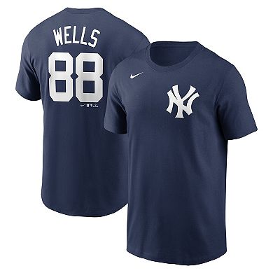 Men's Nike Austin Wells Navy New York Yankees  Name & Number T-Shirt