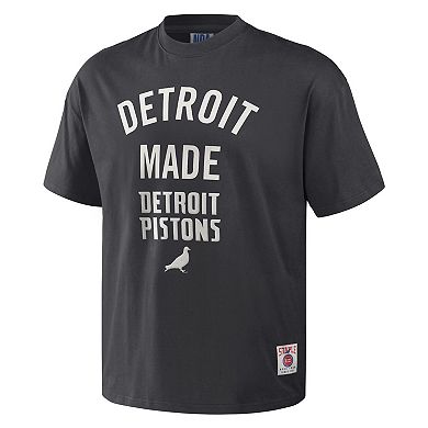 Men's NBA x Staple Anthracite Detroit Pistons Heavyweight Oversized T-Shirt