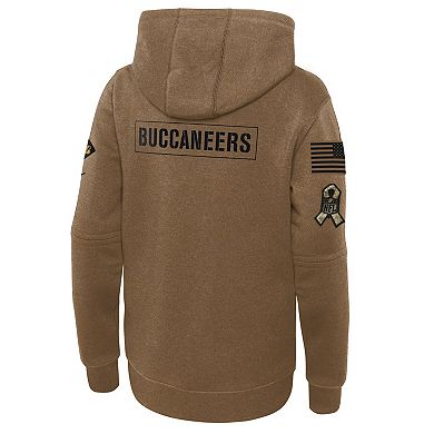 Youth Nike  Brown Tampa Bay Buccaneers 2023 Salute to Service Club Fleece Pullover Hoodie