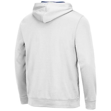 Men's Colosseum White Kansas Jayhawks Resistance Pullover Hoodie