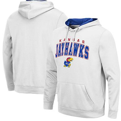 Men's Colosseum White Kansas Jayhawks Resistance Pullover Hoodie