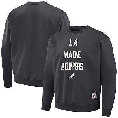 Men's NBA x Staple Anthracite LA Clippers Plush Pullover Sweatshirt