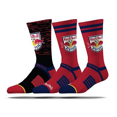 Men's Strideline New York Red Bulls Premium 3-Pack Knit Crew Socks Set