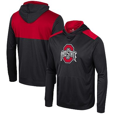 Men's Colosseum Black Ohio State Buckeyes Warm Up Long Sleeve Hoodie T-Shirt