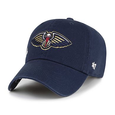 Women's '47 Navy New Orleans Pelicans Confetti Undervisor Clean Up Adjustable Hat
