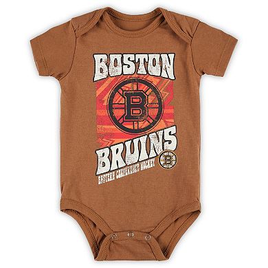 Newborn & Infant Brown Boston Bruins Hip To The Game Bodysuit
