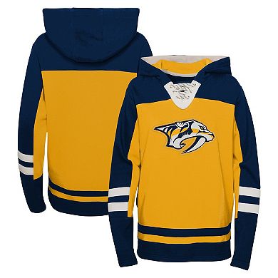 Youth Gold Nashville Predators Ageless Revisited Lace-Up V-Neck Pullover Hoodie