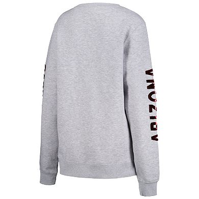 Women's Cuce Heather Gray Arizona Cardinals Sequined Logo Pullover Sweatshirt