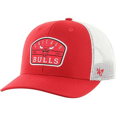 Men's '47 Red Chicago Bulls Semi Patch Trucker Adjustable Hat