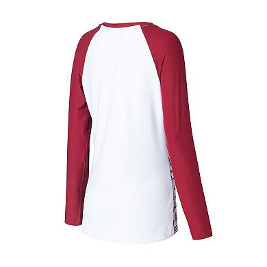 Women's Concepts Sport White/Cardinal Arizona Cardinals Tinsel Raglan Long Sleeve T-Shirt & Pants Sleep Set