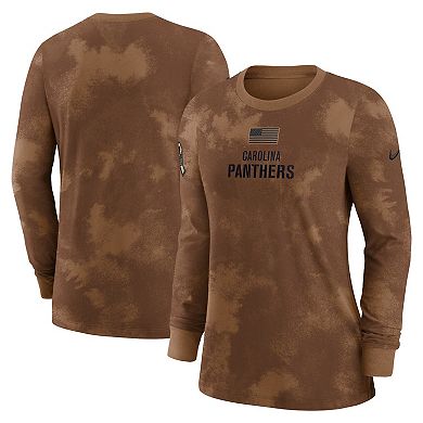 Women's Nike  Brown Carolina Panthers 2023 Salute to Service Long Sleeve T-Shirt