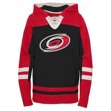 Youth Black Carolina Hurricanes Ageless Revisited Lace-Up V-Neck Pullover Hoodie