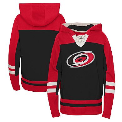 Youth Black Carolina Hurricanes Ageless Revisited Lace-Up V-Neck Pullover Hoodie