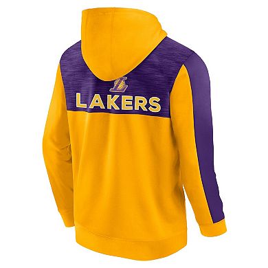 Men's Fanatics Branded Gold Los Angeles Lakers Rainbow Shot Full-Zip Hoodie