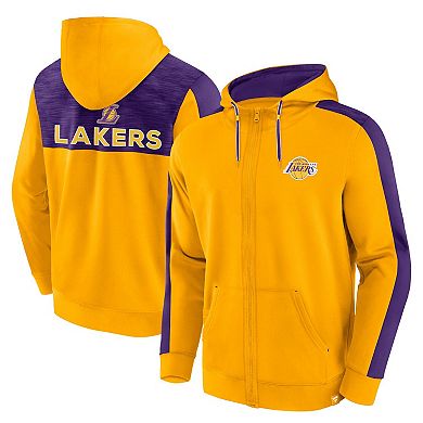 Men's Fanatics Branded Gold Los Angeles Lakers Rainbow Shot Full-Zip Hoodie