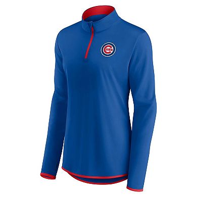 Women's Fanatics Branded Royal Chicago Cubs Corner Quarter-Zip Top