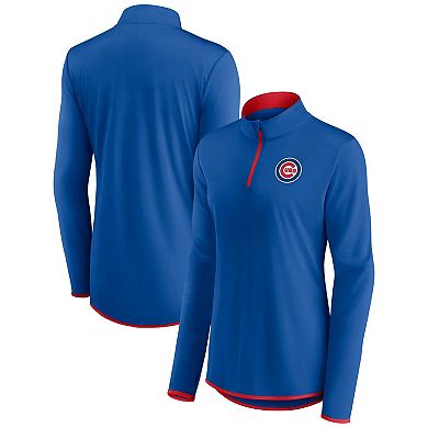 Women's Fanatics Branded Royal Chicago Cubs Corner Quarter-Zip Top