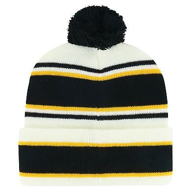 Youth '47 White/Black Pittsburgh Pirates Stripling Cuffed Knit Hat with Pom