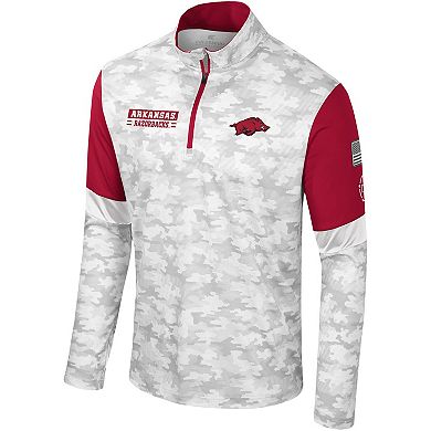 Men's Colosseum  Camo Arkansas Razorbacks OHT Military Appreciation Tomahawk Quarter-Zip Windshirt