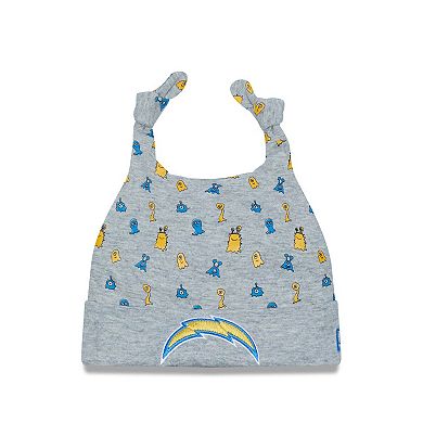 Infant New Era Heather Gray Los Angeles Chargers Critter Cuffed Knit Hat
