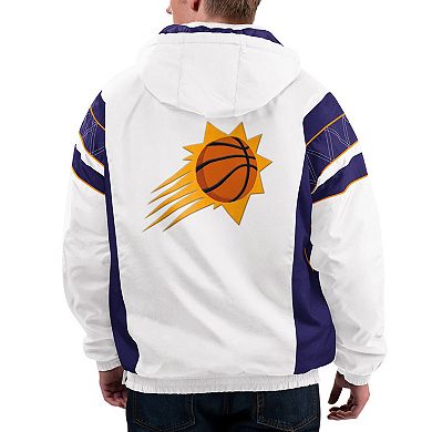 Men's Starter  White Phoenix Suns Home Team Hoodie Half-Zip Jacket