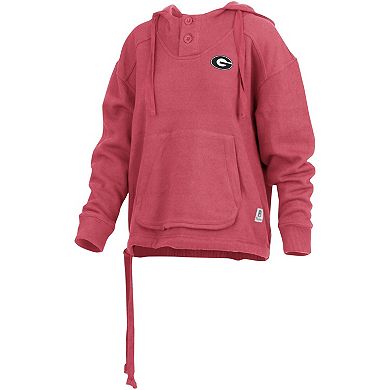 Women's Pressbox Red Georgia Bulldogs Amore Keisha Button Pullover Hoodie