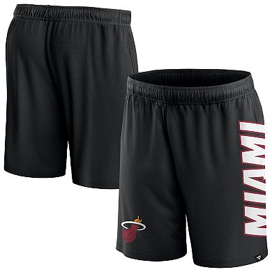 Men's Fanatics Branded Black Miami Heat Post Up Mesh Shorts