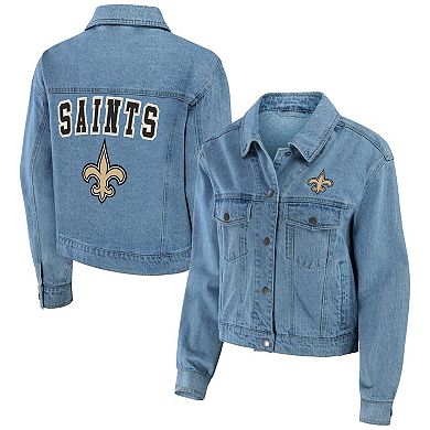 Women's WEAR by Erin Andrews New Orleans Saints Full-Snap Denim Jacket