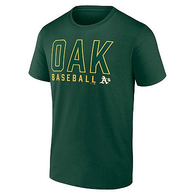 Men's Fanatics Branded Green/White Oakland Athletics Two-Pack Combo T-Shirt Set