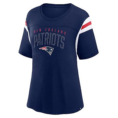 Women's Fanatics Branded Navy New England Patriots Classic Rhinestone T-Shirt