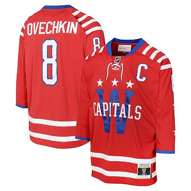 Youth Mitchell & Ness Alexander Ovechkin Red Washington Capitals 2015 Blue Line Player Jersey