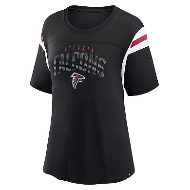 Women's Fanatics Branded Black Atlanta Falcons Classic Rhinestone T-Shirt