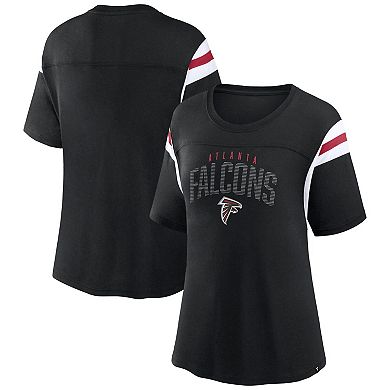 Women's Fanatics Branded Black Atlanta Falcons Classic Rhinestone T-Shirt