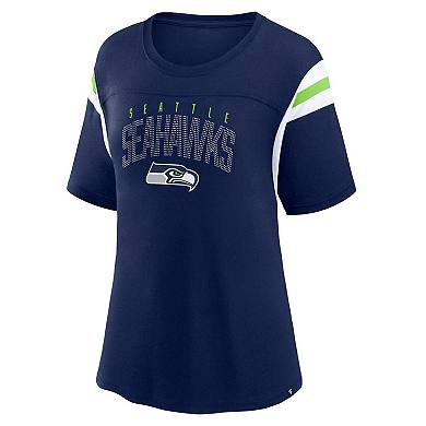 Women's Fanatics Branded College Navy Seattle Seahawks Classic Rhinestone T-Shirt