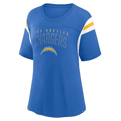 Women's Fanatics Branded Powder Blue Los Angeles Chargers Classic Rhinestone T-Shirt