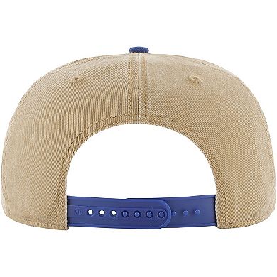 Men's '47 Khaki/Royal Golden State Warriors Chilmark Captain Snapback Hat