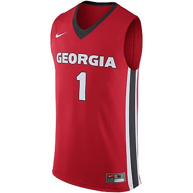 Men's Nike #1 Red Georgia Bulldogs Replica Jersey