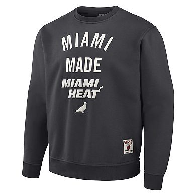 Men's NBA x Staple Anthracite Miami Heat Plush Pullover Sweatshirt