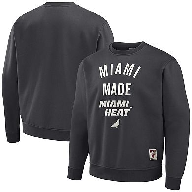 Men's NBA x Staple Anthracite Miami Heat Plush Pullover Sweatshirt